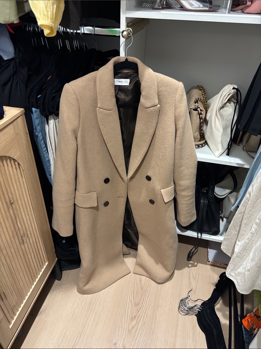 Mango Double-Breasted Wool Coat